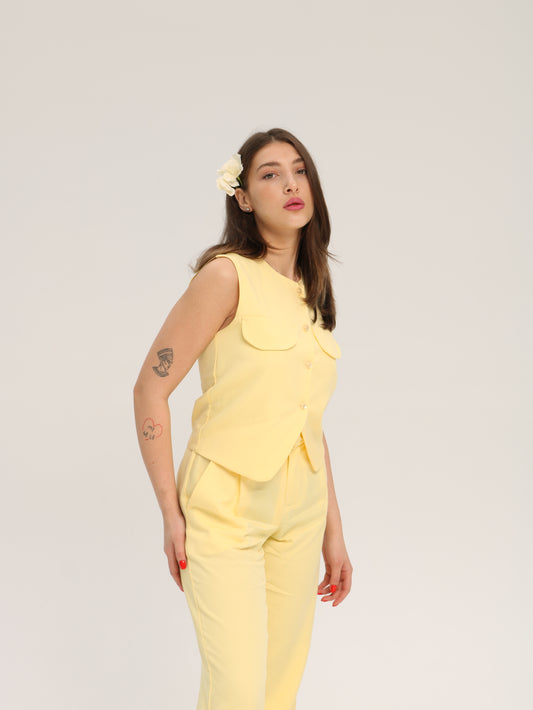 ყვითელი ორეული შარვლით/Yellow  set with pants