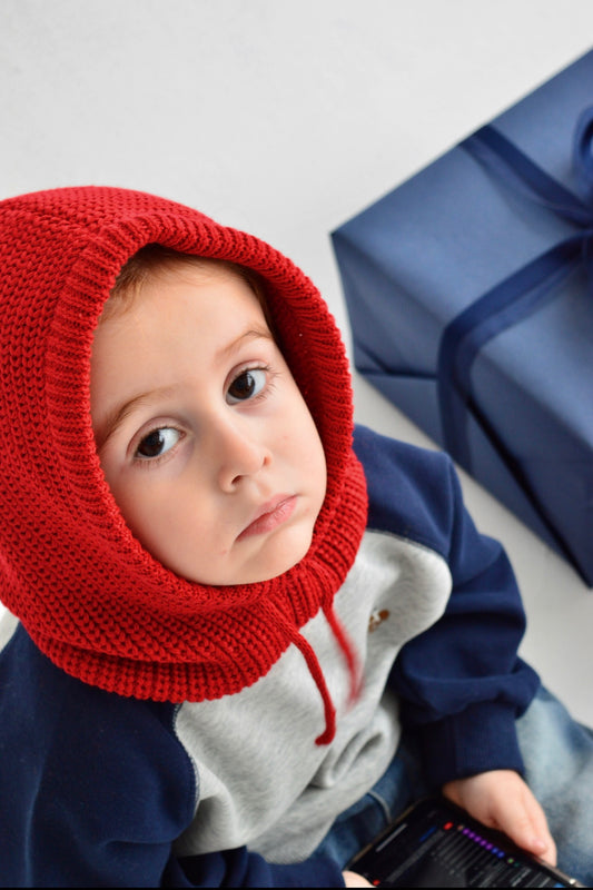 ბავშვის ნაქსოვი ბალაკლავა/Knitted balaclava for baby