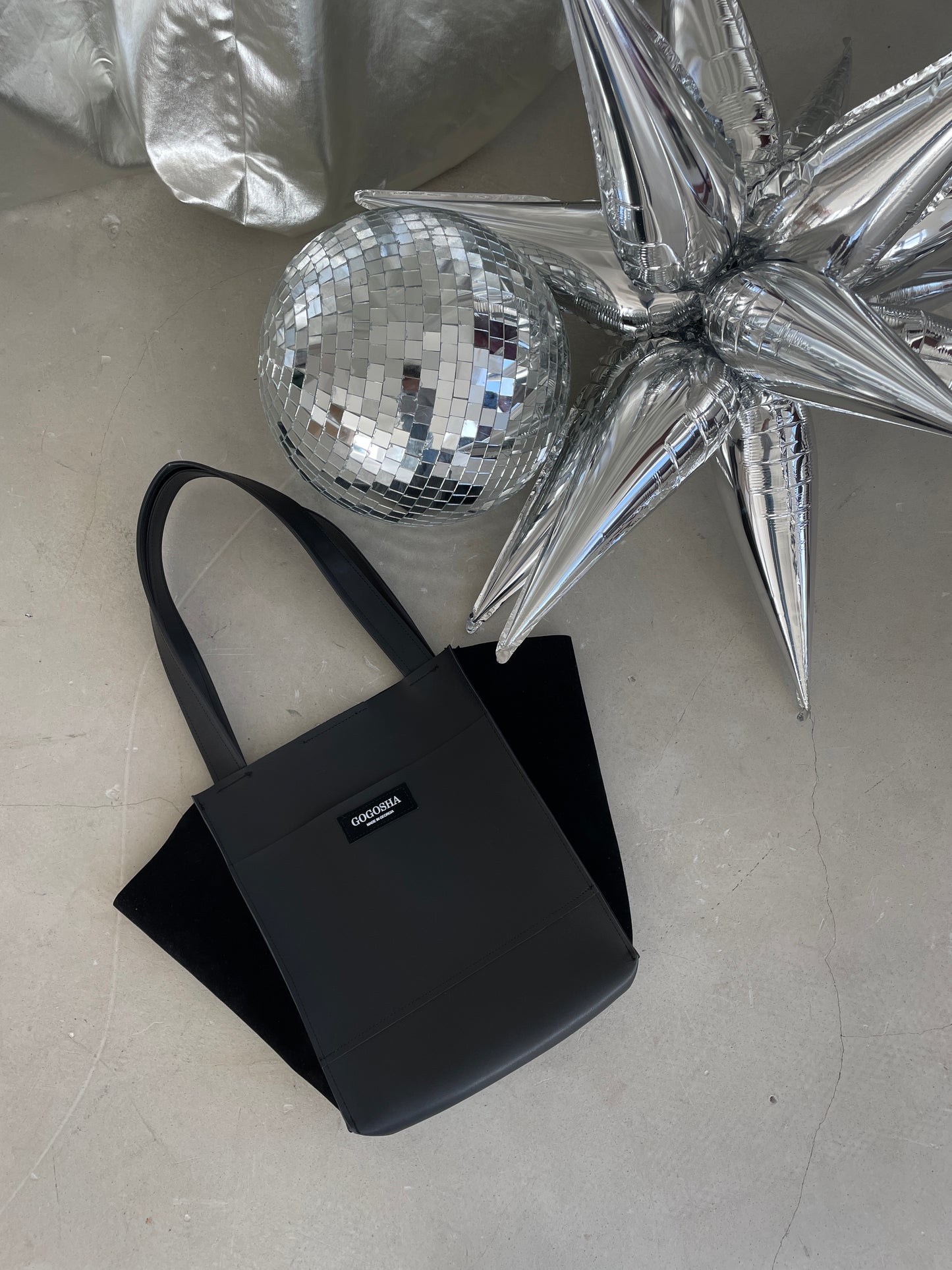 Tote ჩანთა-ეკო-ტყავის და ეკო-ზამშის კომბინაცია/Tote bag-eco-Leather and eco-suede combination