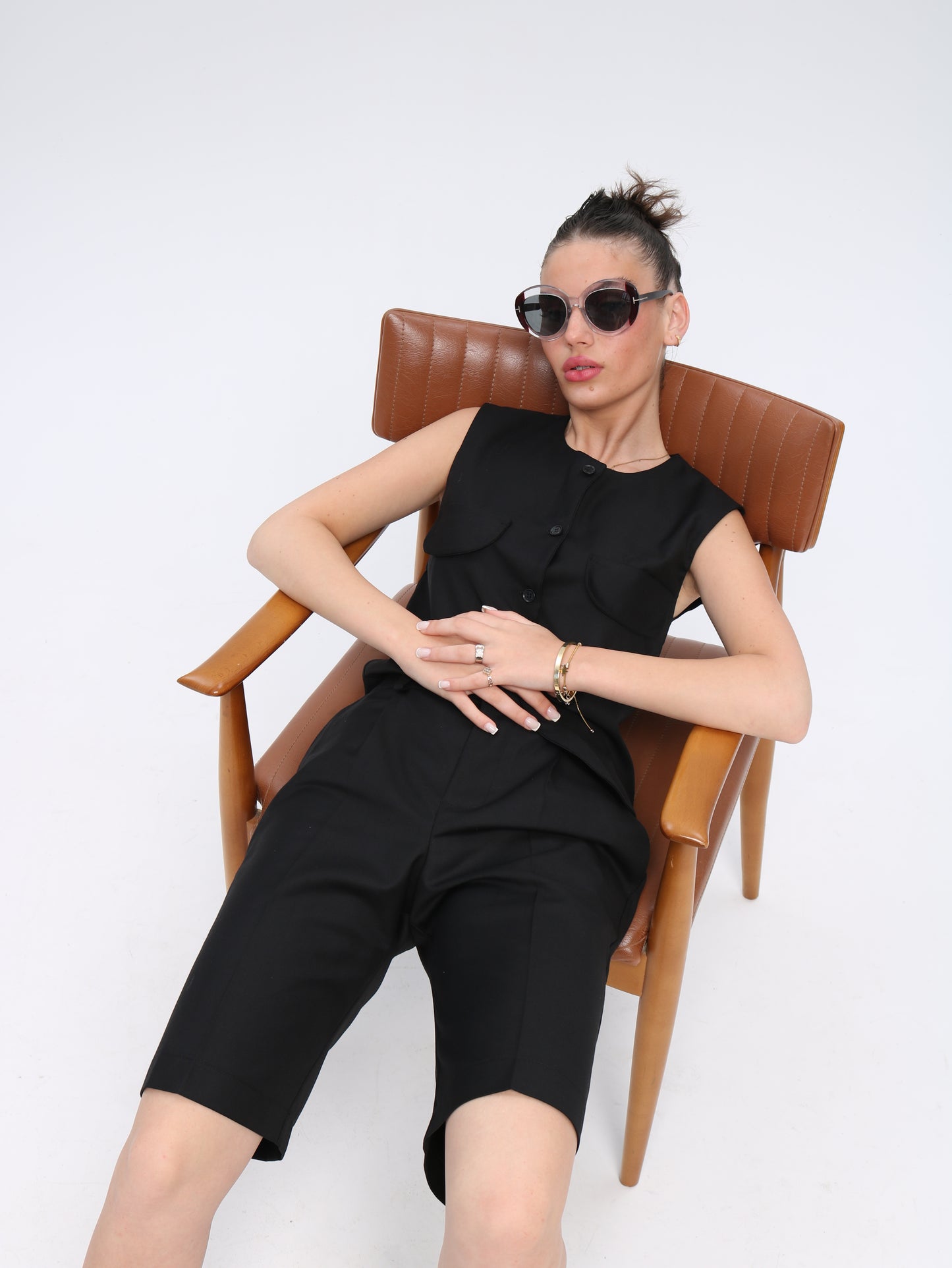 შავი ორეული შორტით/Black set with shorts