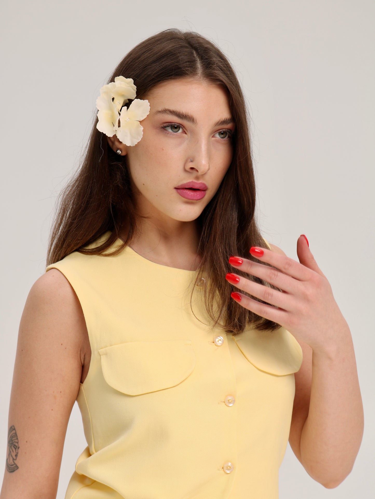 ყვითელი ორეული შარვლით/Yellow  set with pants