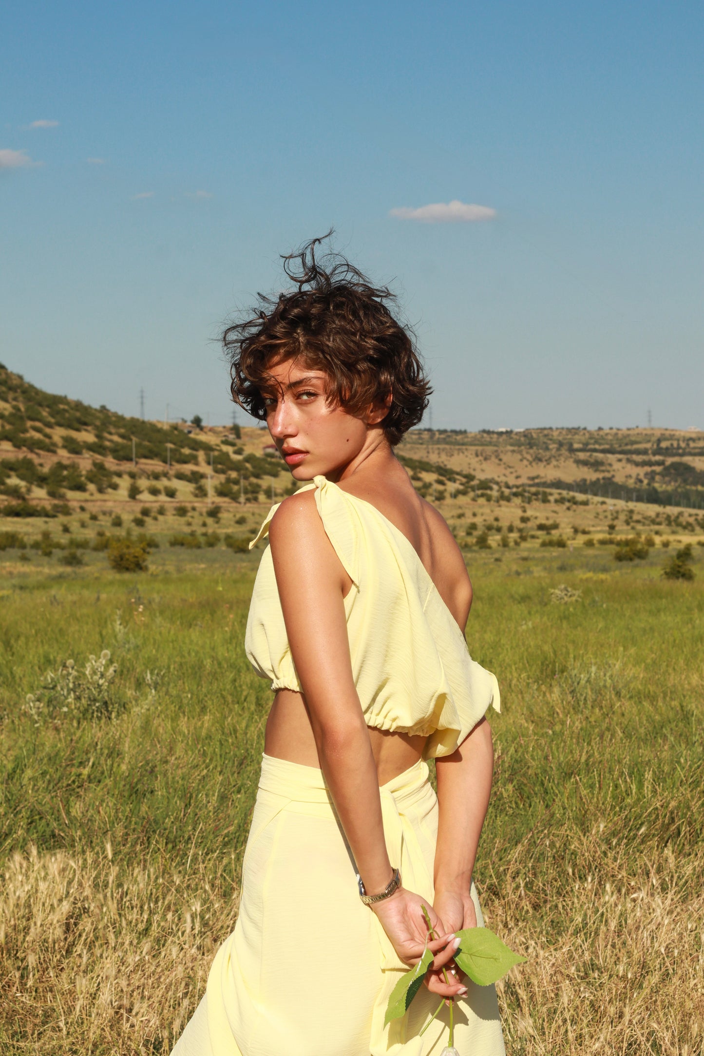 Butter yellow pareo and top