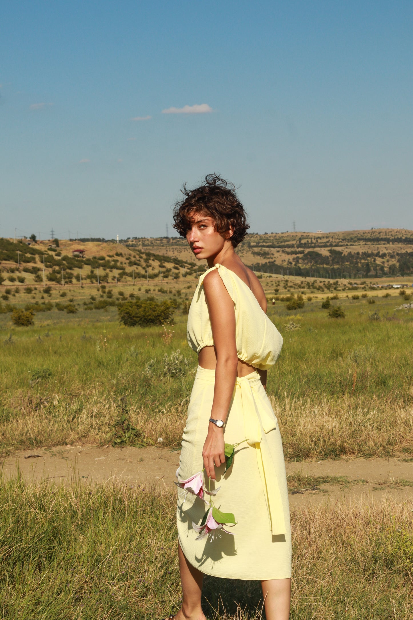 Butter yellow pareo and top
