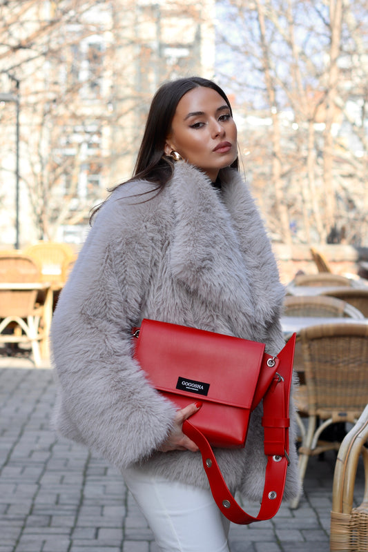 წითელი Mia-ს მოდელი (დიდი და პატარა)/ Red Mia bag (Big and small)