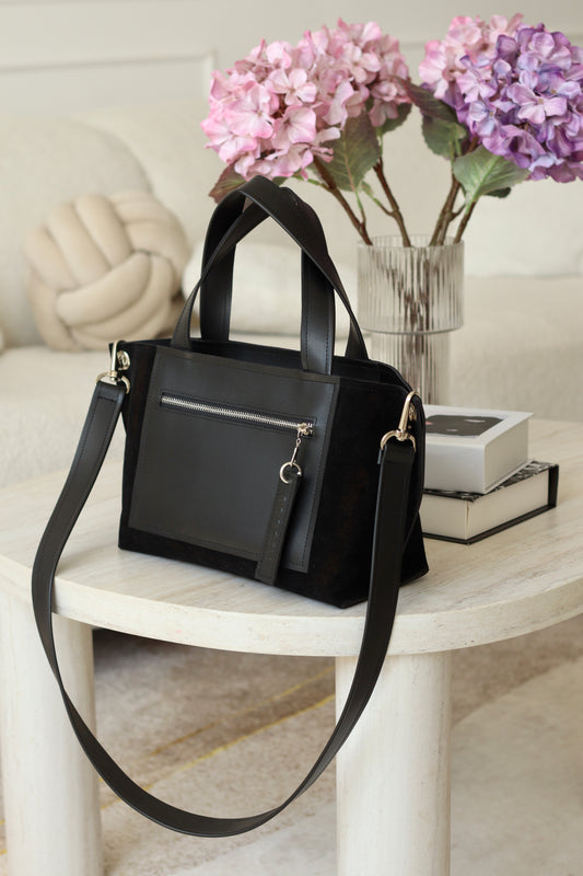 შავი “მარგო”-ს ჩანთა პატარა და დიდი ზომა/ Black “Margo” bag small and big size