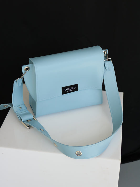 ცისფერი Mia-ს მოდელი (დიდი და პატარა)/ Baby blue Mia bag (Big and small)
