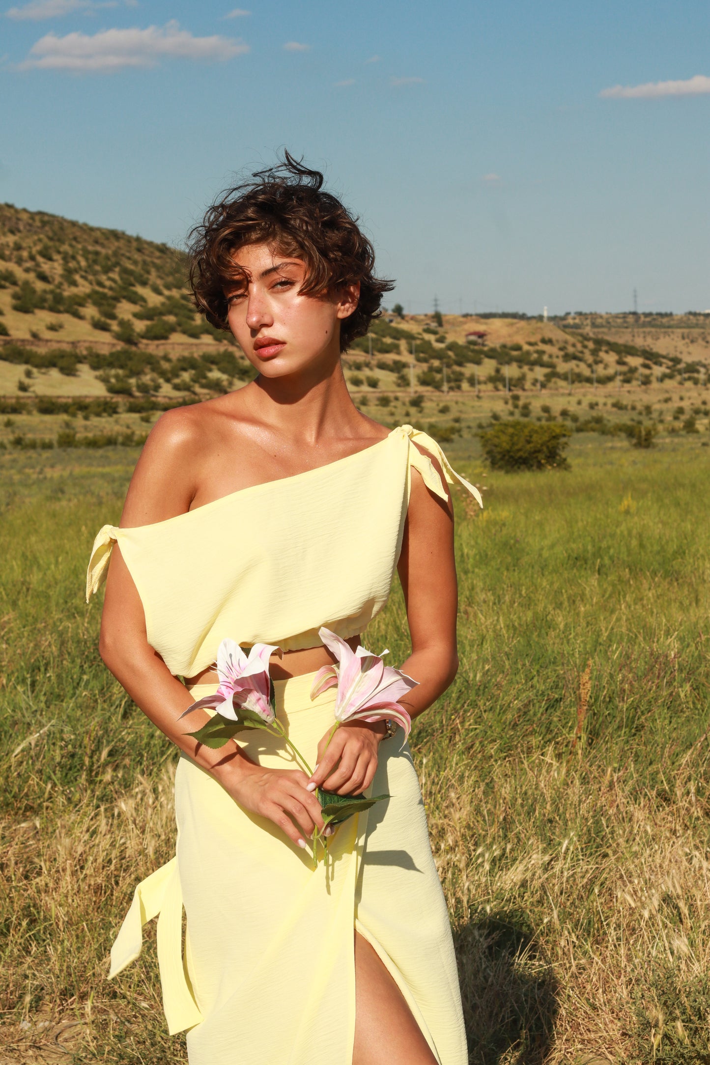 Butter yellow pareo and top